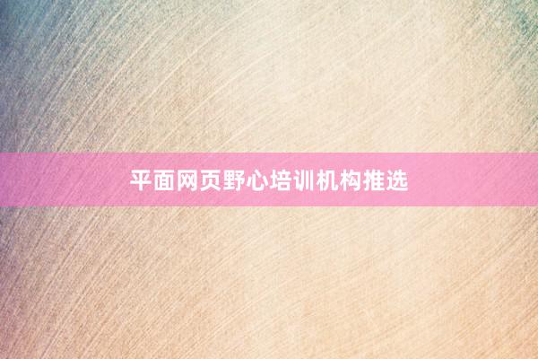 平面网页野心培训机构推选
